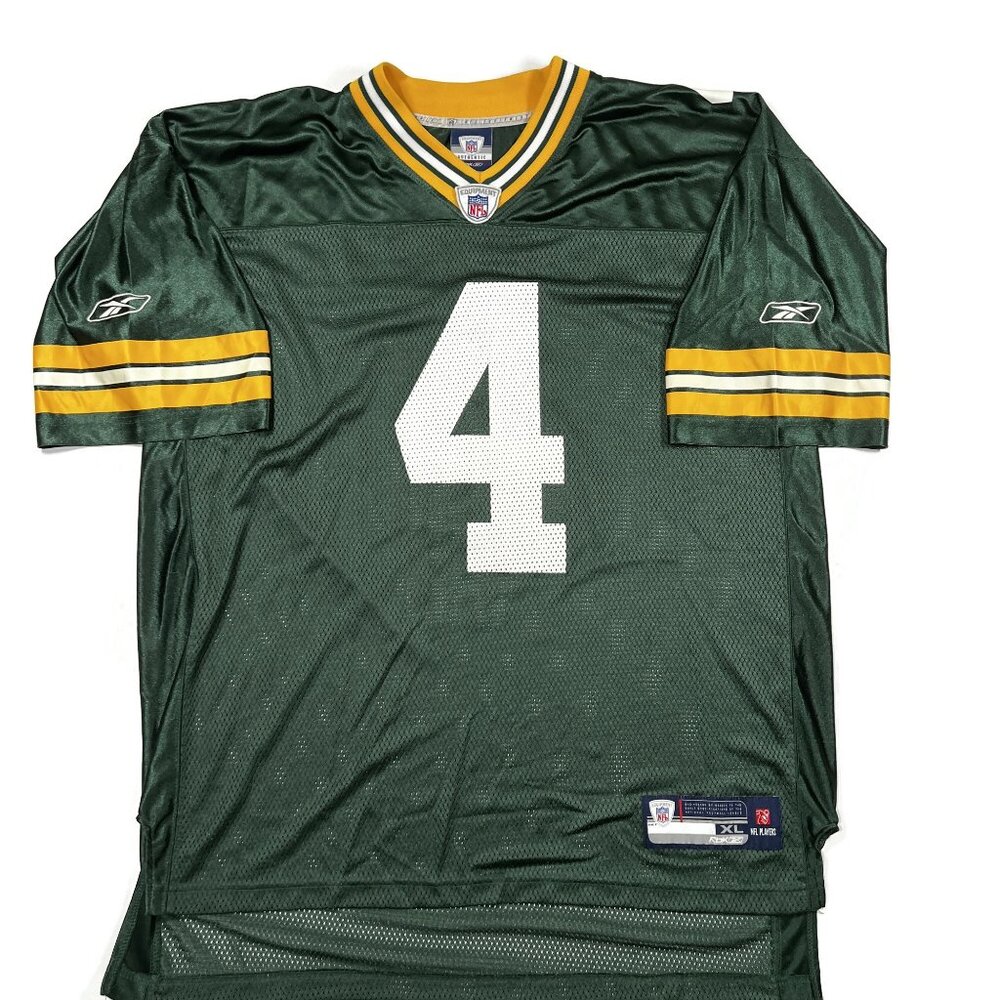Reebok Brett Favre Jersey Mens XL Green #4 Green Bay Packers NFL‎ Football